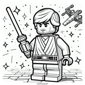 Coloring Page Of Lego Luke Skywalker