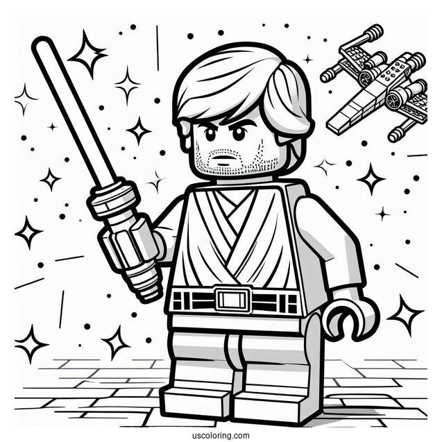 Coloring Page Of Lego Luke Skywalker