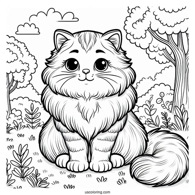 Big Cat Sitting On The Grass