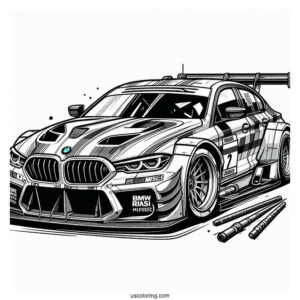 Detailed BMW Race Car To Color