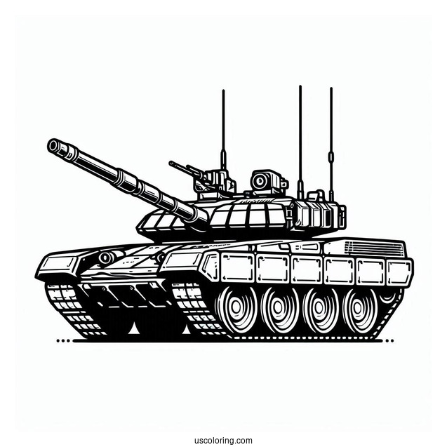 Outline of T-14 Armata Tank For Kids