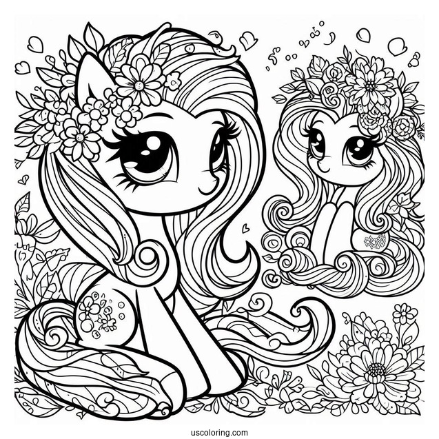 Cute Fluttershy Equestria Girls Coloring In