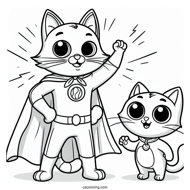 Superhero Pete The Cat Coloring Sheet For Kids