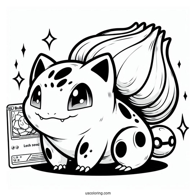 Bulbasaur Coloring Page Pokemon Card Leech Seed Attack