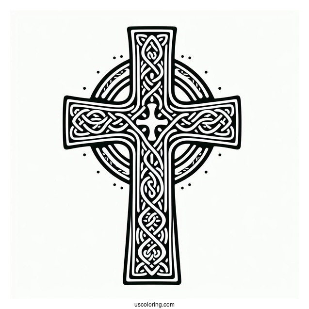 Celtic Cross Coloring Sheet For Kids