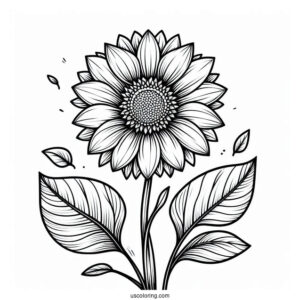 Flower Coloring Pages Of Blushing Sunflower For Preschoolers