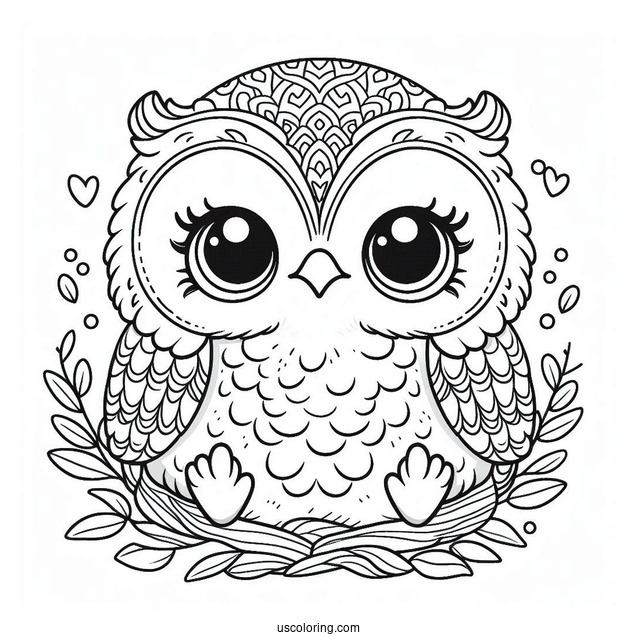 Coloring Sheet Of Baby Owl To Color