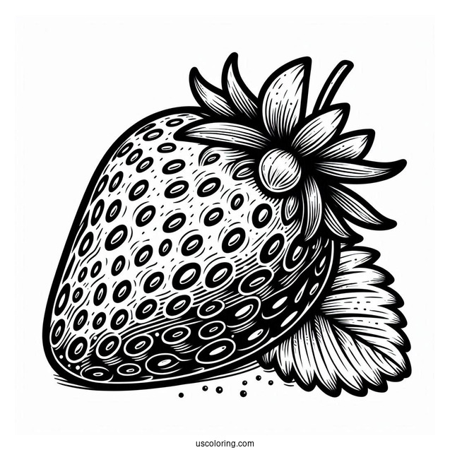 Big Juicy Strawberry To Color