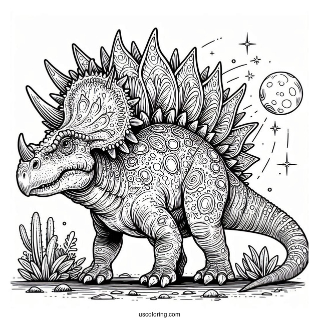 Tough Styracosaurus Coloring Page