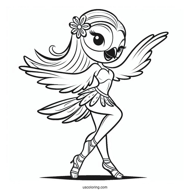 Blue Dancing Coloring Page