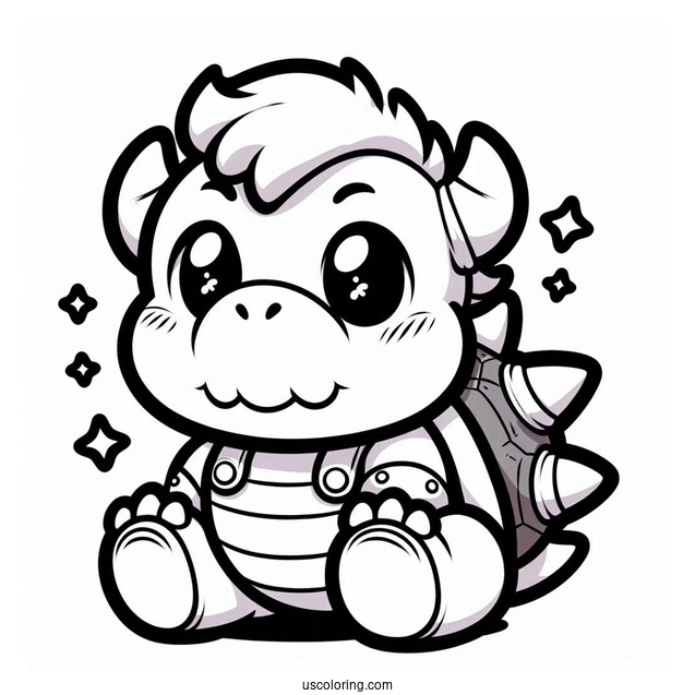 Simple To Color Baby Bowser