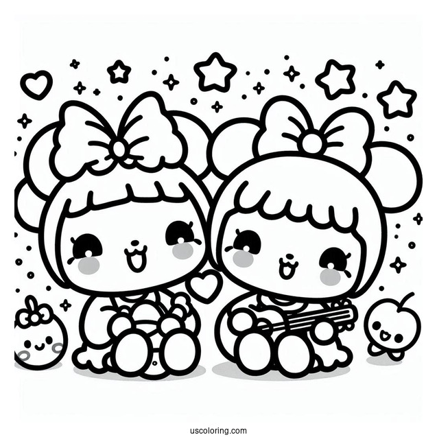 Sanrio Coloring Pages Of Kiki And Lala Little Twin Stars