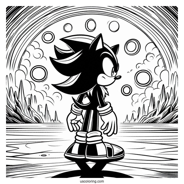 Shadow Coloring Page Standing In Front Of Rings In Angel Island