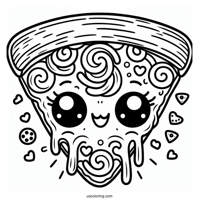 Smiling Pizza Slice With Melted Cheese