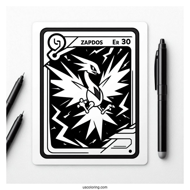 Zapdos Lightning Symbol Pokemon Card Coloring Page