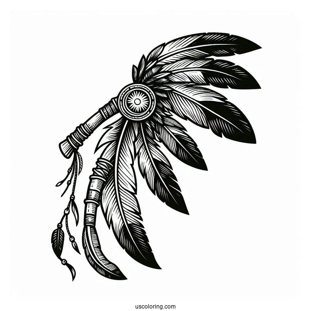 Native American Coloring Page Tomahawk For Kids