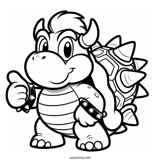 Coloring Page Of Bowser With Turtle Shells
