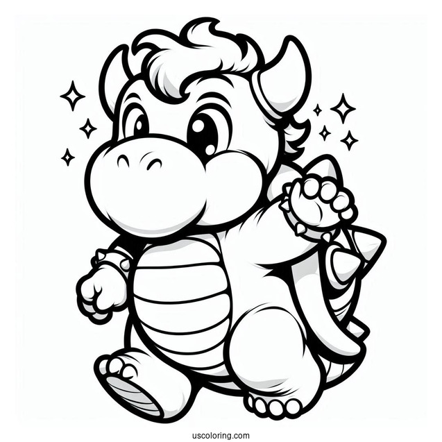 Simple To Color Baby Bowser
