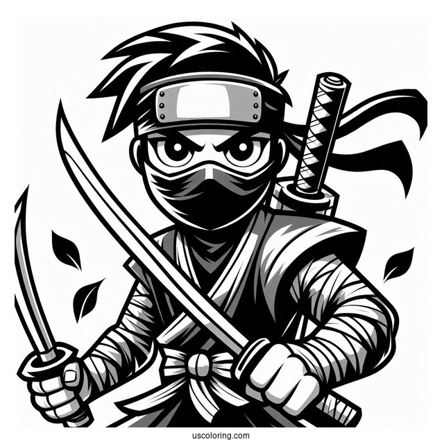 Ninja Legends Coloring In For Kids
