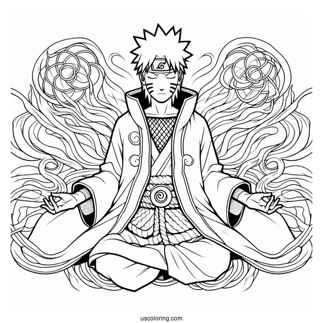 Naruto Coloring Page Of Six Paths Sage Mode