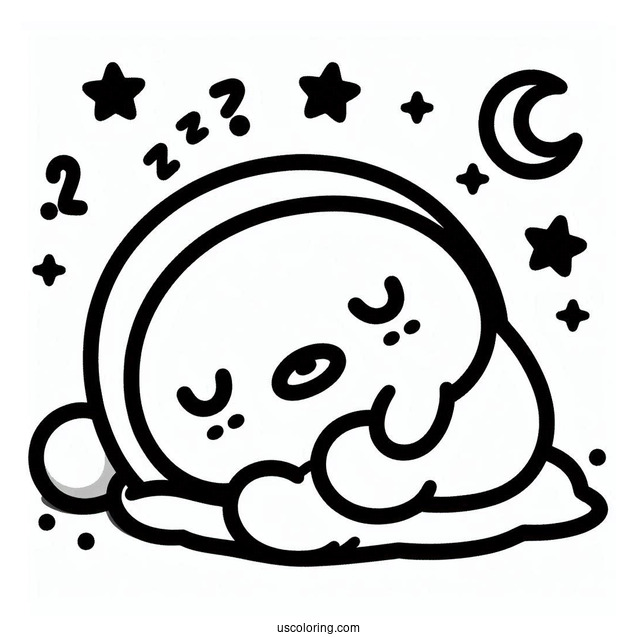 Sanrio Coloring Pages Of Gudetama Wants To Sleep