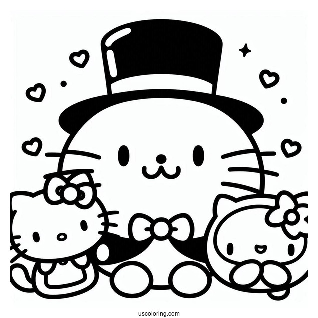 Purin, Hello Kitty, Kuromi, Badte Maru, Tuxedo Sam, And Minna No Tabo