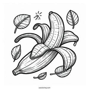 Simple Outline Of Peeled Banana