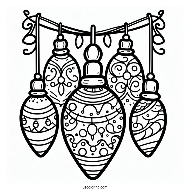 Large Christmas Light To Color Or Cut Out