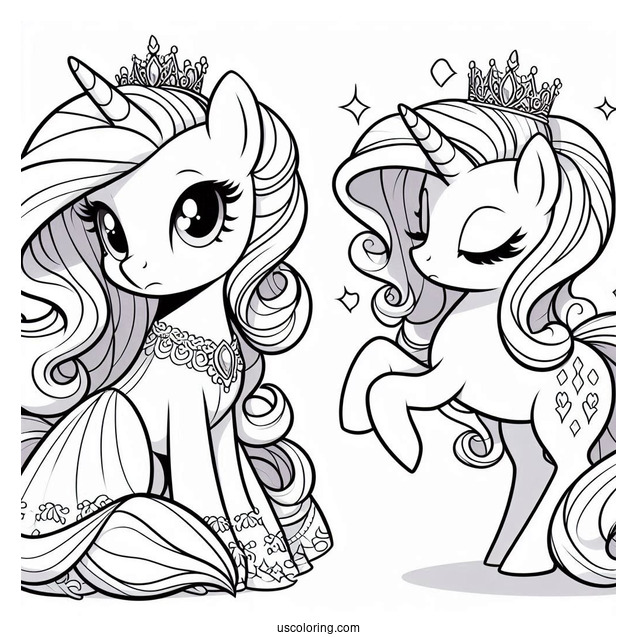 My Little Pony Rarity Wearing Crown and Dress