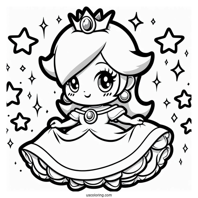 Baby Princess Rosalina In Mario Kart Coloring Sheet