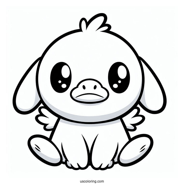 Cute Chibi Psyduck Coloring Page