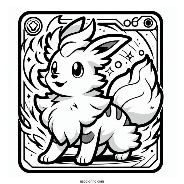 Arcanine Flame Dash Pokemon Card Coloring Page