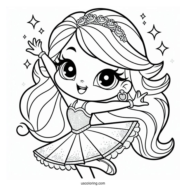 Shimmer And Shine Coloring Page Of Smiling And Dancing For Preschoolers