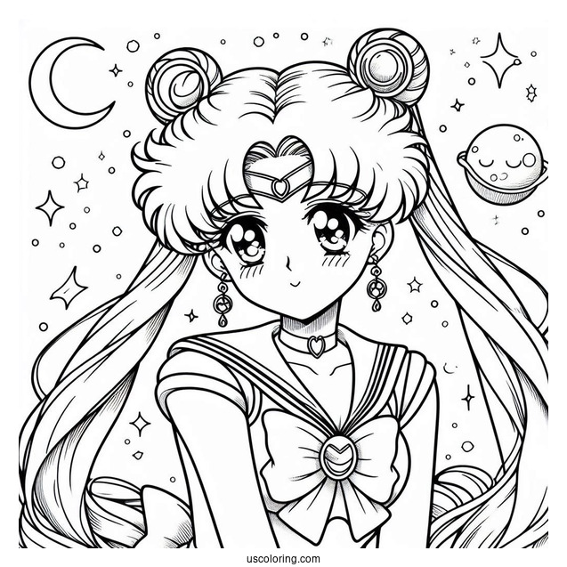 Sailor Moon Usagi Tsukino Coloring Page