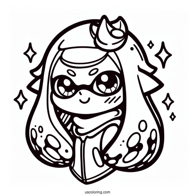 Simple Pearl Houzuki Splatoon Coloring Page For Kids