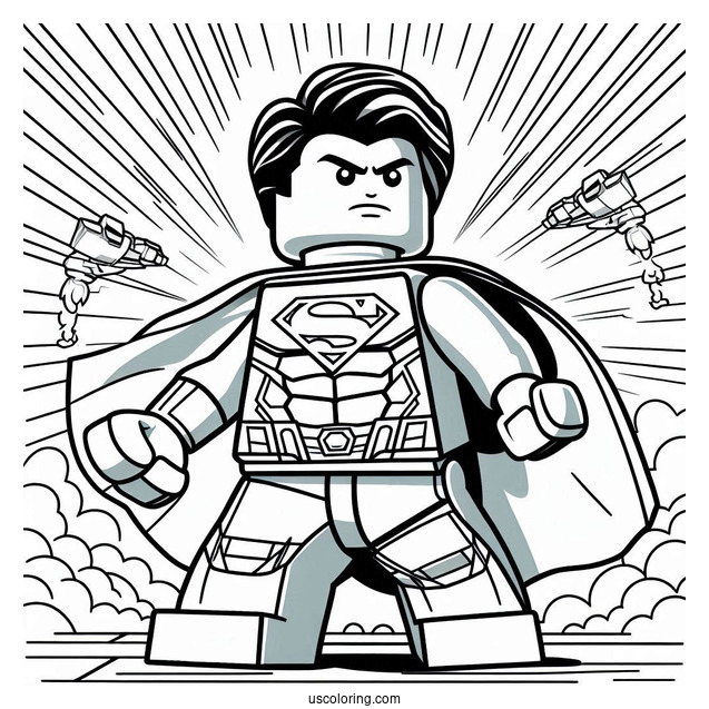 Lego Superman Coloring Page For Kids