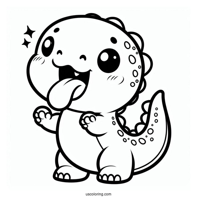 Adorable Kawaii T-Rex With Tongue Out
