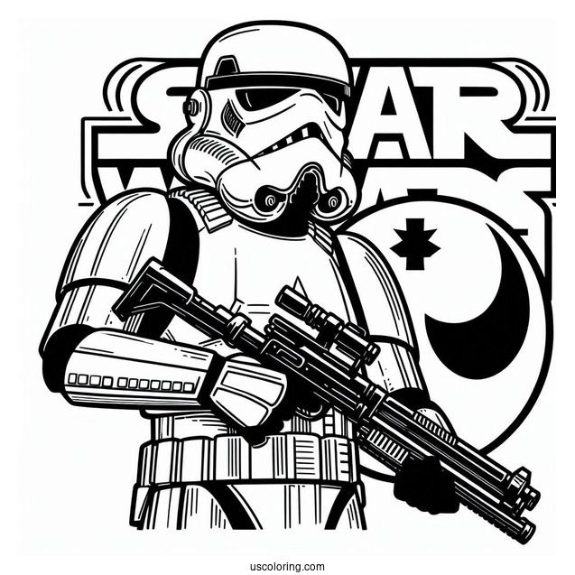 Easy Stormtrooper Outline Coloring Sheet