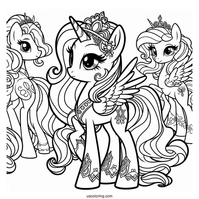 Coloring Sheet of Equestria Girls Principal Celestria