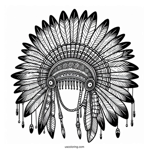 Native American Coloring Page Headdress