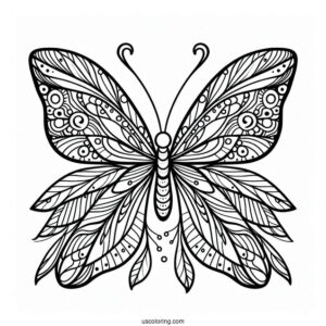 Tropical Butterfly Coloring Sheet
