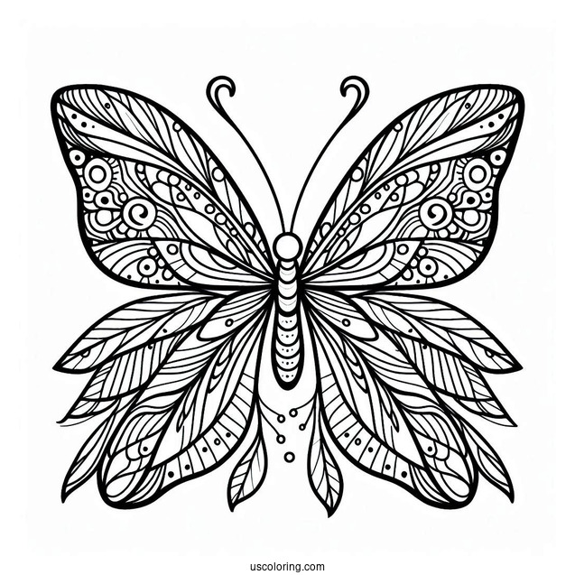 Tropical Butterfly Coloring Sheet