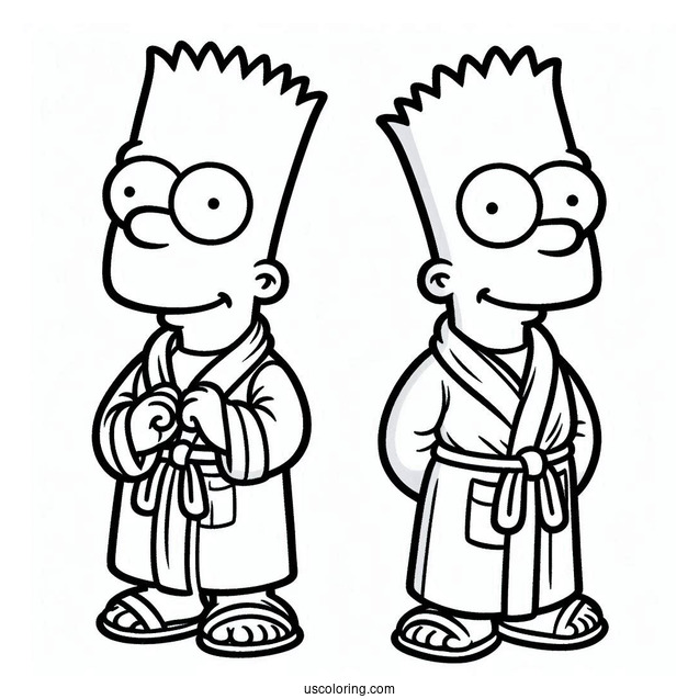 Milhouse And Bart Wearing Robes To Color