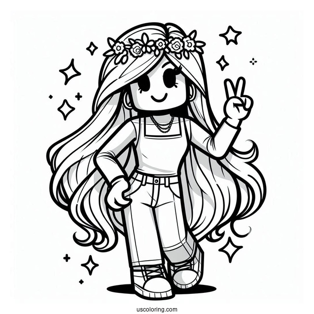 Roblox Girl Coloring Page