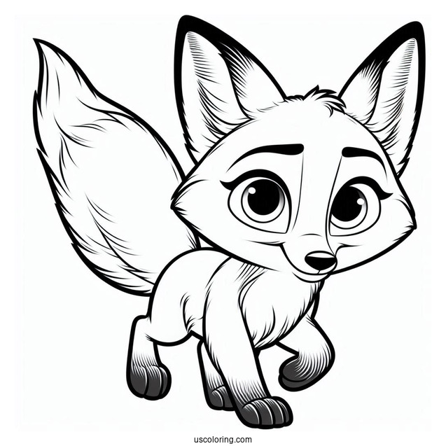 Cool Zootopia Fox Coloring Page Nick Wilde For Kids