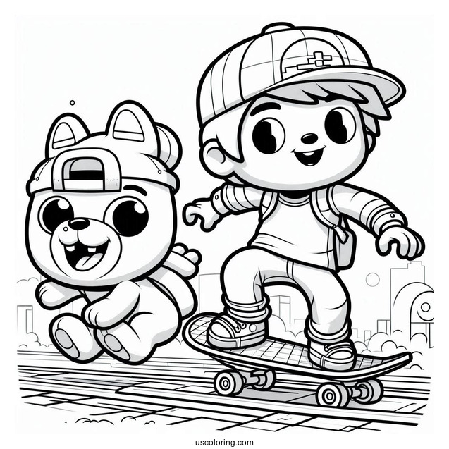Subway Surfers Coloring Page Jake And Tricky Subway Surfers