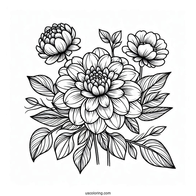 Flower Coloring Pages Of Linda s Baby Dahlia