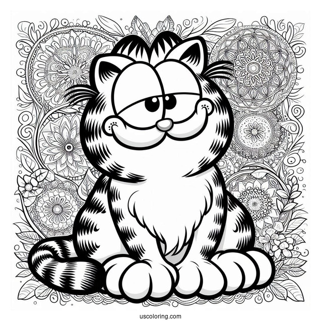 Detailed Garfield Coloring Page For Kids