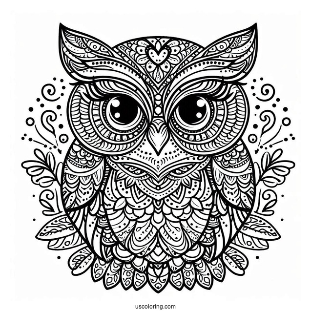 Intricate Owl Mandala To Color