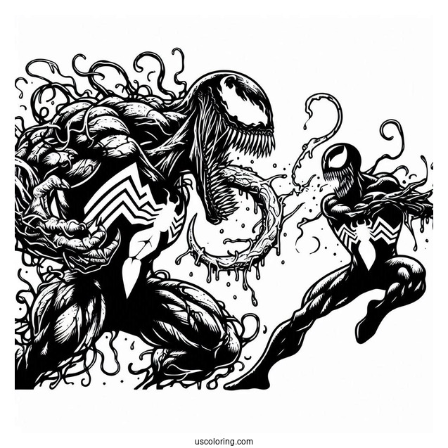 Venom Vs Carnage Coloring Page